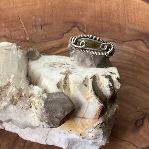 HANDMADE STERLING SILVER ORGANIC SMOKEY QUARTZ WRAPPED RING BRAND NEW Sz. 7 1/2